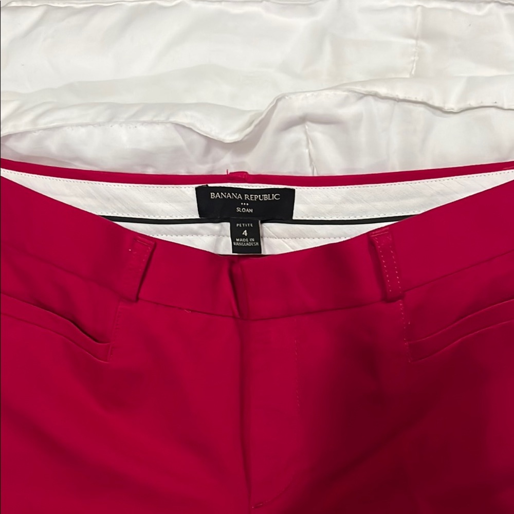 Banana Republic Cranberry red Trousers Vibrant Structured Design